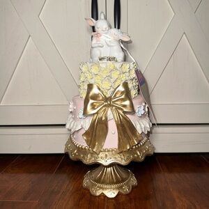 Easter Bunny Cake Decor with Gold Bow